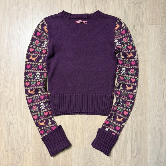 Vintage DKNY Jeans Rose Cotton Long Sleeve Crewneck Sweater Womens Medium Y2K - Picture 2 of 10